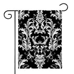 Black And White Damask Pattern Print House Flag