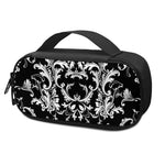Black And White Damask Pattern Print Insulin Cooler Travel Case