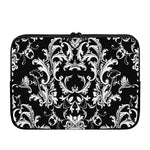 Black And White Damask Pattern Print Laptop Sleeve
