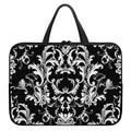 Black And White Damask Pattern Print Laptop Sleeve With Handle