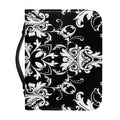 Black And White Damask Pattern Print Leather Bible Cover