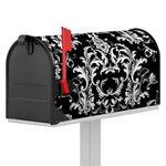 Black And White Damask Pattern Print Mailbox Cover