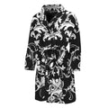 Black And White Damask Pattern Print Men's Bathrobe