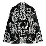 Black And White Damask Pattern Print Men's Blazer