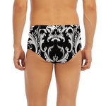 Black And White Damask Pattern Print Men's Briefs