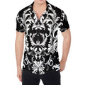 Black And White Damask Pattern Print Men's Shirt
