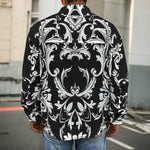 Black And White Damask Pattern Print Men's Shirt Jacket