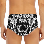 Black And White Damask Pattern Print Men's Triangle Swim Briefs