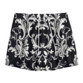 Black And White Damask Pattern Print Mesh Shorts