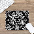 Black And White Damask Pattern Print Mouse Pad