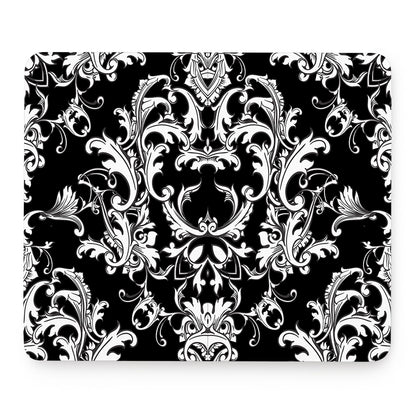 Black And White Damask Pattern Print Mouse Pad