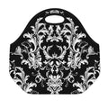 Black And White Damask Pattern Print Neoprene Lunch Bag