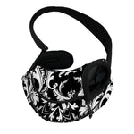 Black And White Damask Pattern Print Pet Sling Carrier