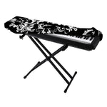 Black And White Damask Pattern Print Piano Keyboard Cover