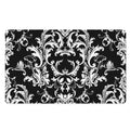 Black And White Damask Pattern Print Polyester Doormat