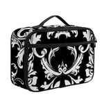 Black And White Damask Pattern Print Portable Lunch Bag