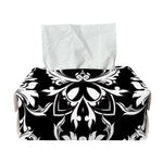 Black And White Damask Pattern Print Rectangle Tissue Box Cover