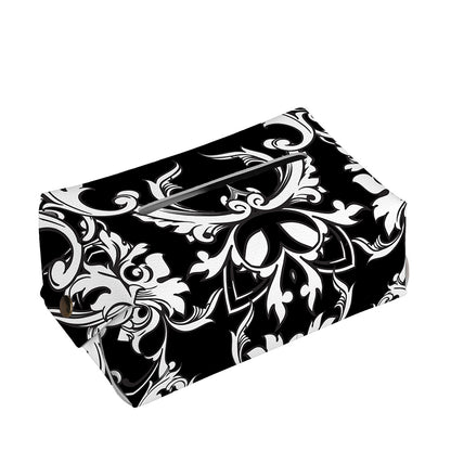 Black And White Damask Pattern Print Rectangle Tissue Box Cover
