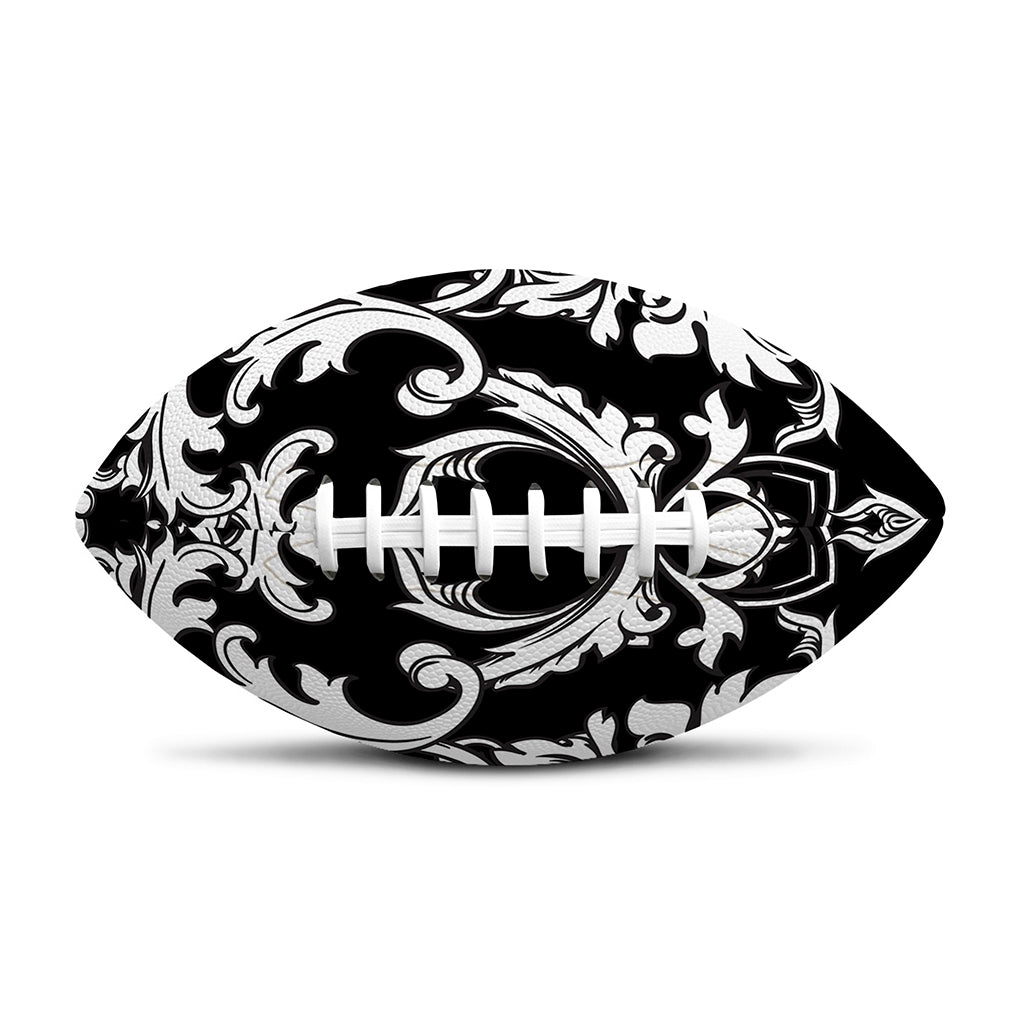Black And White Damask Pattern Print Rugby Ball