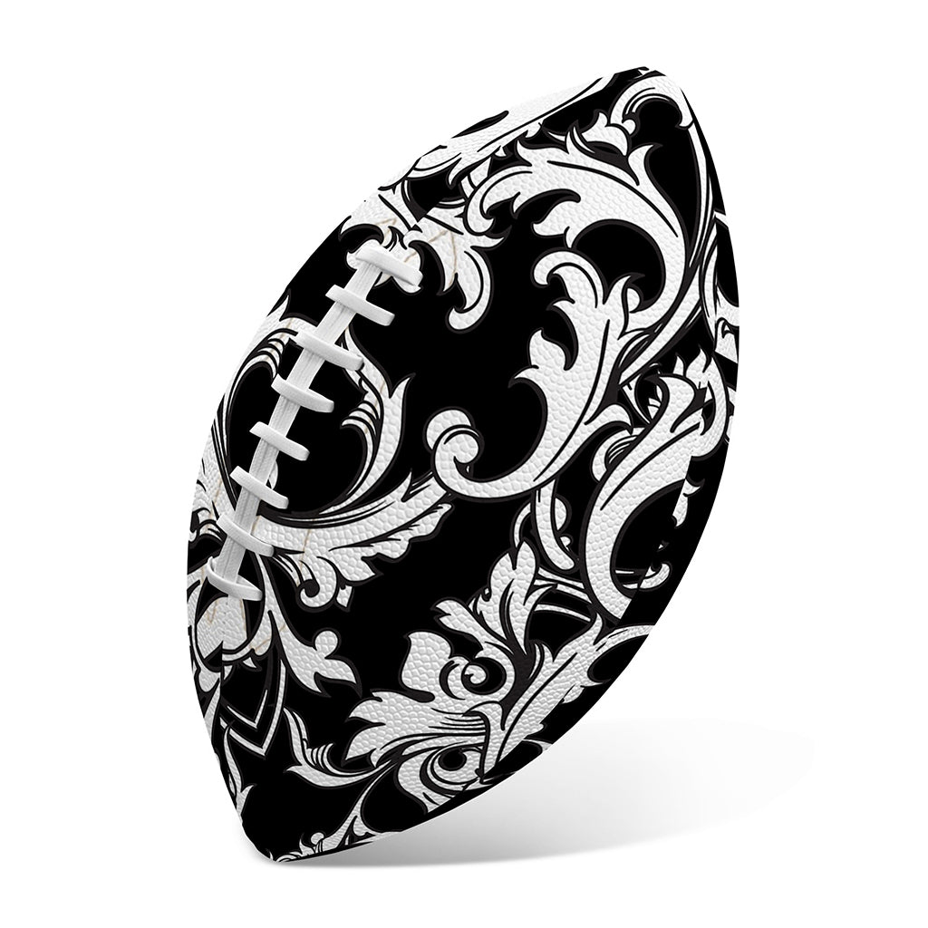 Black And White Damask Pattern Print Rugby Ball