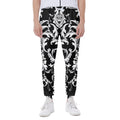 Black And White Damask Pattern Print Joggers