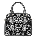 Black And White Damask Pattern Print Shoulder Handbag