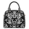 Black And White Damask Pattern Print Shoulder Handbag