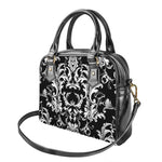 Black And White Damask Pattern Print Shoulder Handbag