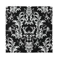 Black And White Damask Pattern Print Silk Bandana
