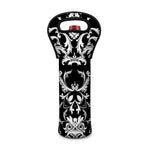 Black And White Damask Pattern Print Single Neoprene Wine Tote