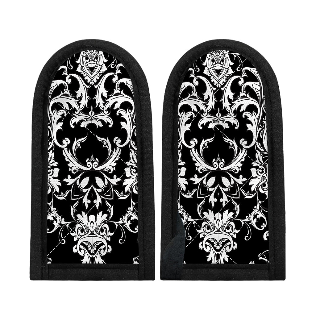 Black And White Damask Pattern Print Skillet Handle Cover