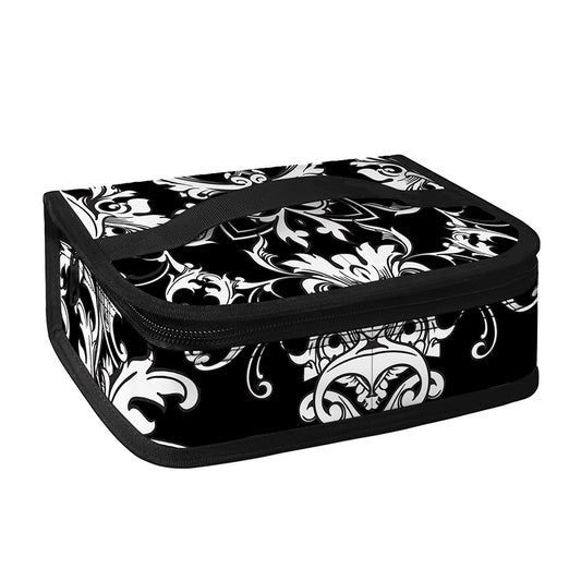 Black And White Damask Pattern Print Small Lunch Bag
