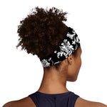 Black And White Damask Pattern Print Sports Headband