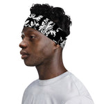 Black And White Damask Pattern Print Sports Headband