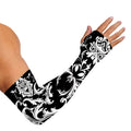 Black And White Damask Pattern Print Sun Protection Arm Sleeves