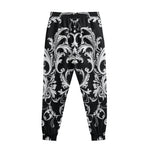 Black And White Damask Pattern Print Sweatpants