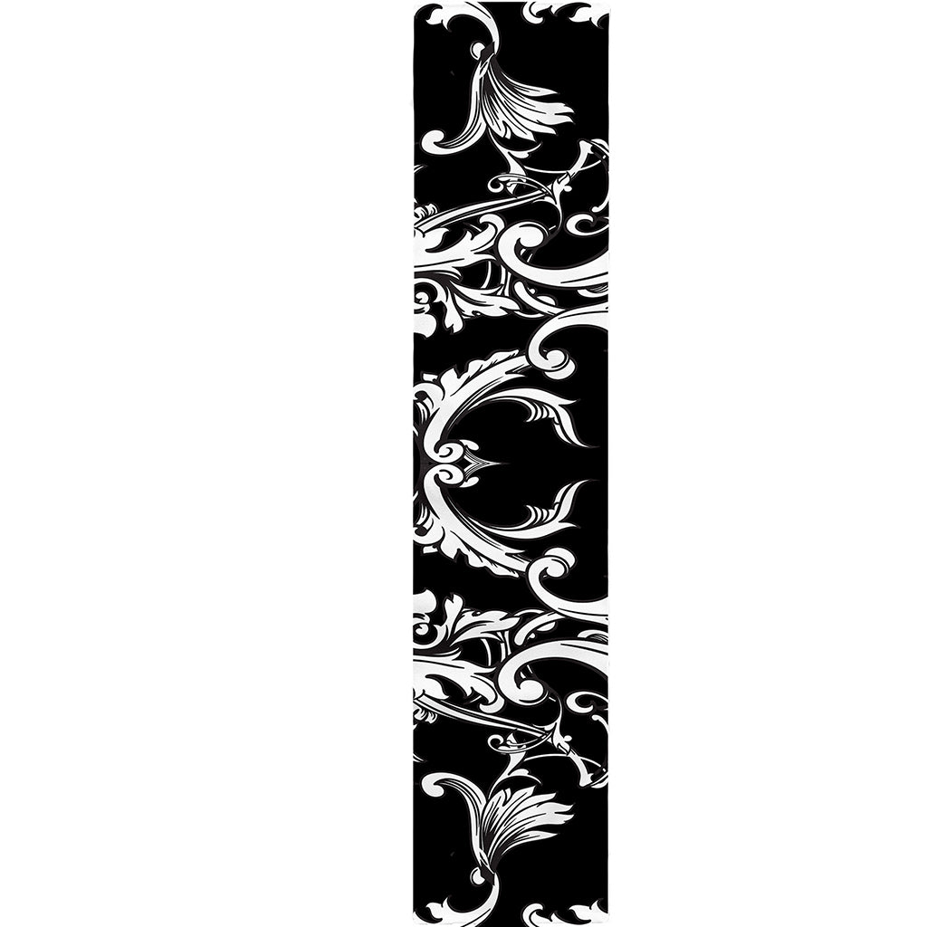 Black And White Damask Pattern Print Table Runner