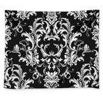 Black And White Damask Pattern Print Tapestry