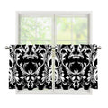 Black And White Damask Pattern Print Tier Curtains