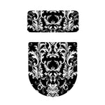 Black And White Damask Pattern Print Toilet Lid And Tank Cover Set
