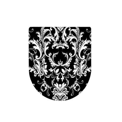 Black And White Damask Pattern Print Toilet Lid Cover
