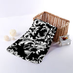 Black And White Damask Pattern Print Towel
