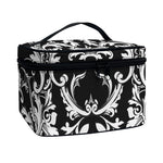 Black And White Damask Pattern Print Travel Makeup Bag