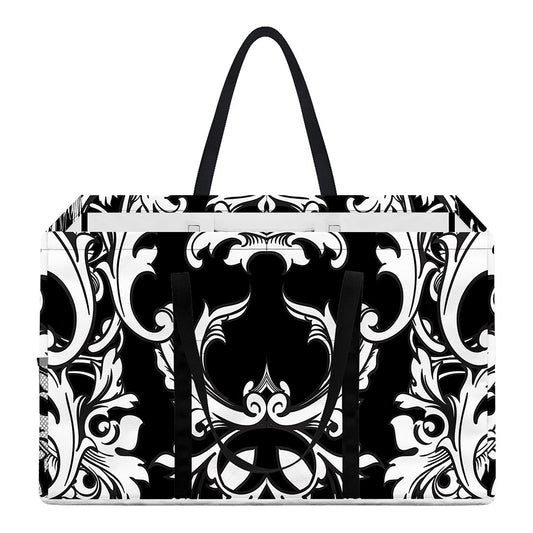 Black And White Damask Pattern Print Utility Tote Bag