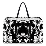 Black And White Damask Pattern Print Utility Tote Bag