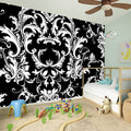 Black And White Damask Pattern Print Wall Sticker