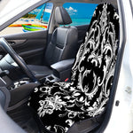 Black And White Damask Pattern Print Waterproof Car Seat Cover