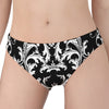 Black And White Damask Pattern Print Women's Panties