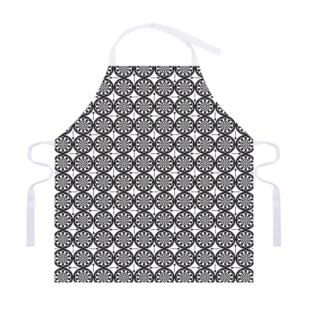 Black And White Dartboard Pattern Print Adjustable Apron