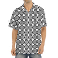 Black And White Dartboard Pattern Print Aloha Shirt